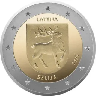 Pièce commémorative lettone de 2 euros 2025 « Régions de Lettonie – Sēlija » émise