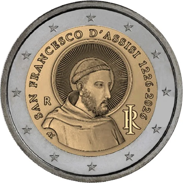 Motive der beiden italienischen 2-Euro-Gedenkmünzen 2026 „800. Todestag des Heiligen Franz von Assisi“ und „200. Geburtstag von Carlo Collodi – Pinocchio“ bekannt