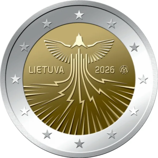 Motiv der ersten litauischen 2-Euro-Gedenkmünze 2026 „Unabhängigkeit Litauens in der Energieversorgung“ bekannt