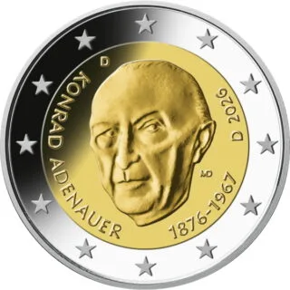 Germany Issues First 2-Euro Commemorative Coin of 2026: Konrad Adenauer