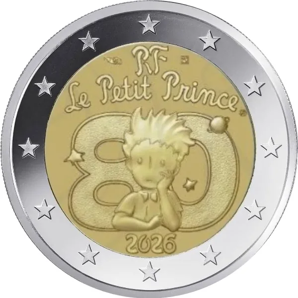 Design of France's First 2-Euro Commemorative Coin 2026 "Antoine de Saint-Exupéry – 80th Anniversary of the Publication of The Little Prince" Published
