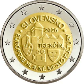 Motif de la pièce commémorative slovaque de 2 euros 2026 « Trenčín – Capitale européenne de la culture 2026 » dévoilé