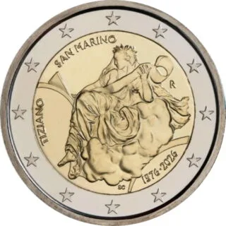 San Marino Issues First 2-Euro Commemorative Coin 2026 "450th Anniversary of the Death of Titian"