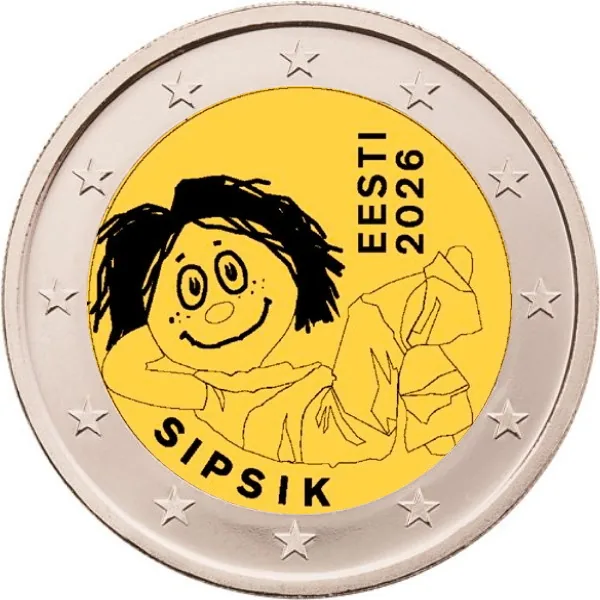 Motif de la pièce commémorative estonienne de 2 euros 2026 « Sipsik » annoncé