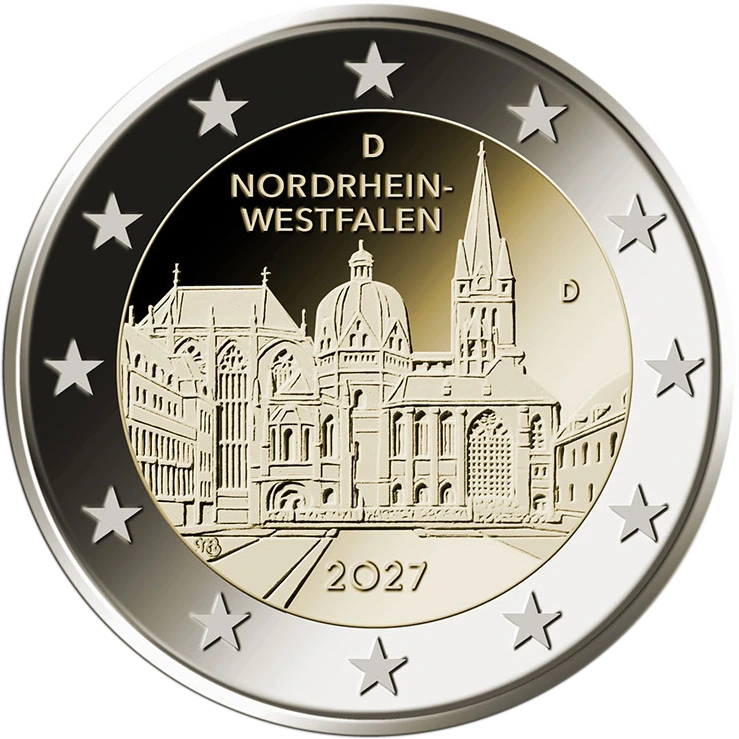 Offiziell: Deutschland stellt Motiv für 2-Euro-Gedenkmünze „Nordrhein-Westfalen“ 2027 vor