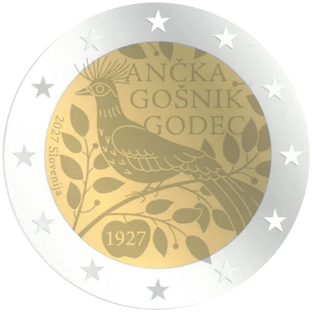 2. Platz: Entwurf von Jernej Kejžar mit dem Motiv „Rajska ptica“ (Paradiesvogel).