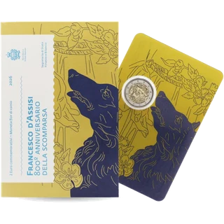 San Marino veröffentlicht Bildmaterial der offiziellen Ausgaben zur 2-Euro-Gedenkmünze „800. Todestag des Heiligen Franz von Assisi“ 2026