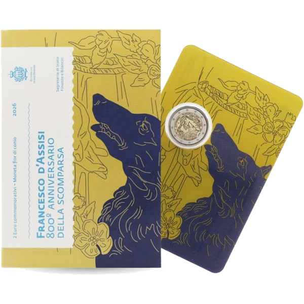 San Marino veröffentlicht Bildmaterial der offiziellen Ausgaben zur 2-Euro-Gedenkmünze „800. Todestag des Heiligen Franz von Assisi“ 2026