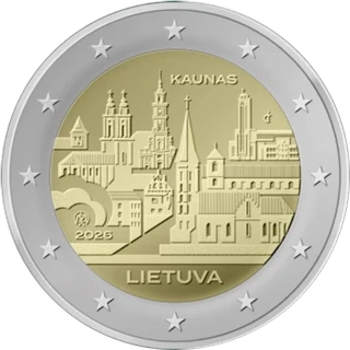 Litauen: Zweite 2-Euro-Gedenkmünze 2026 „Litauische Städte – Kaunas“ ausgegeben